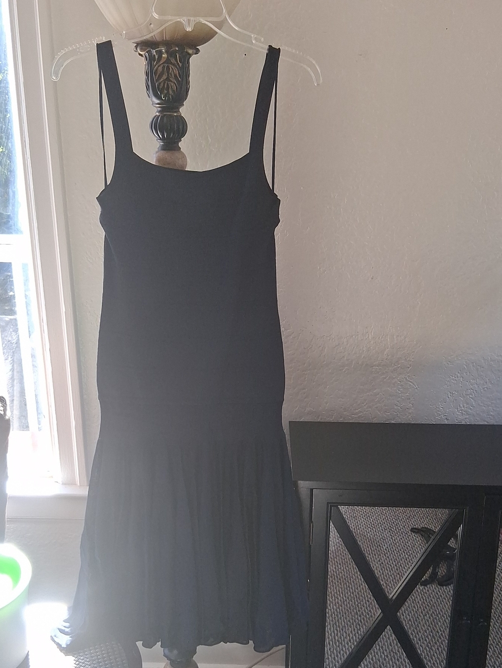 Ralph Lauren Navy Blue Spaghetti-Strap Midi Dress